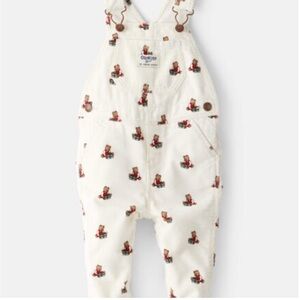 Impossible to find NWT OshKosh B'gosh Kids White Overalls with Bear Pattern